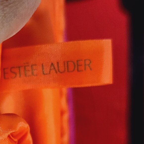 Estee Lauder Vintage Blue Orange Lilac Poly Trimmed in Polyurethane Makeup Bag - Picture 13 of 16